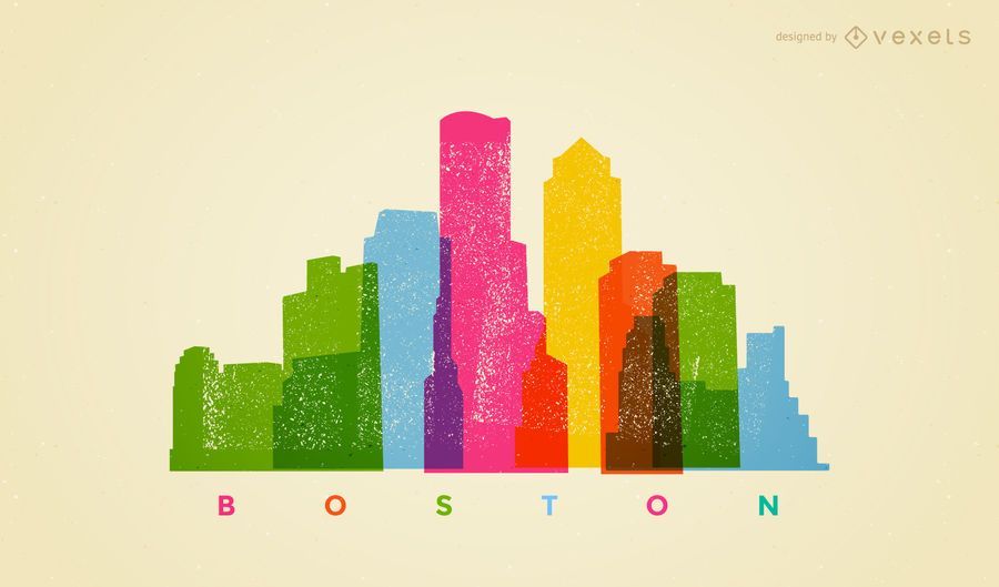 Colorido horizonte de boston Colorido horizonte de boston