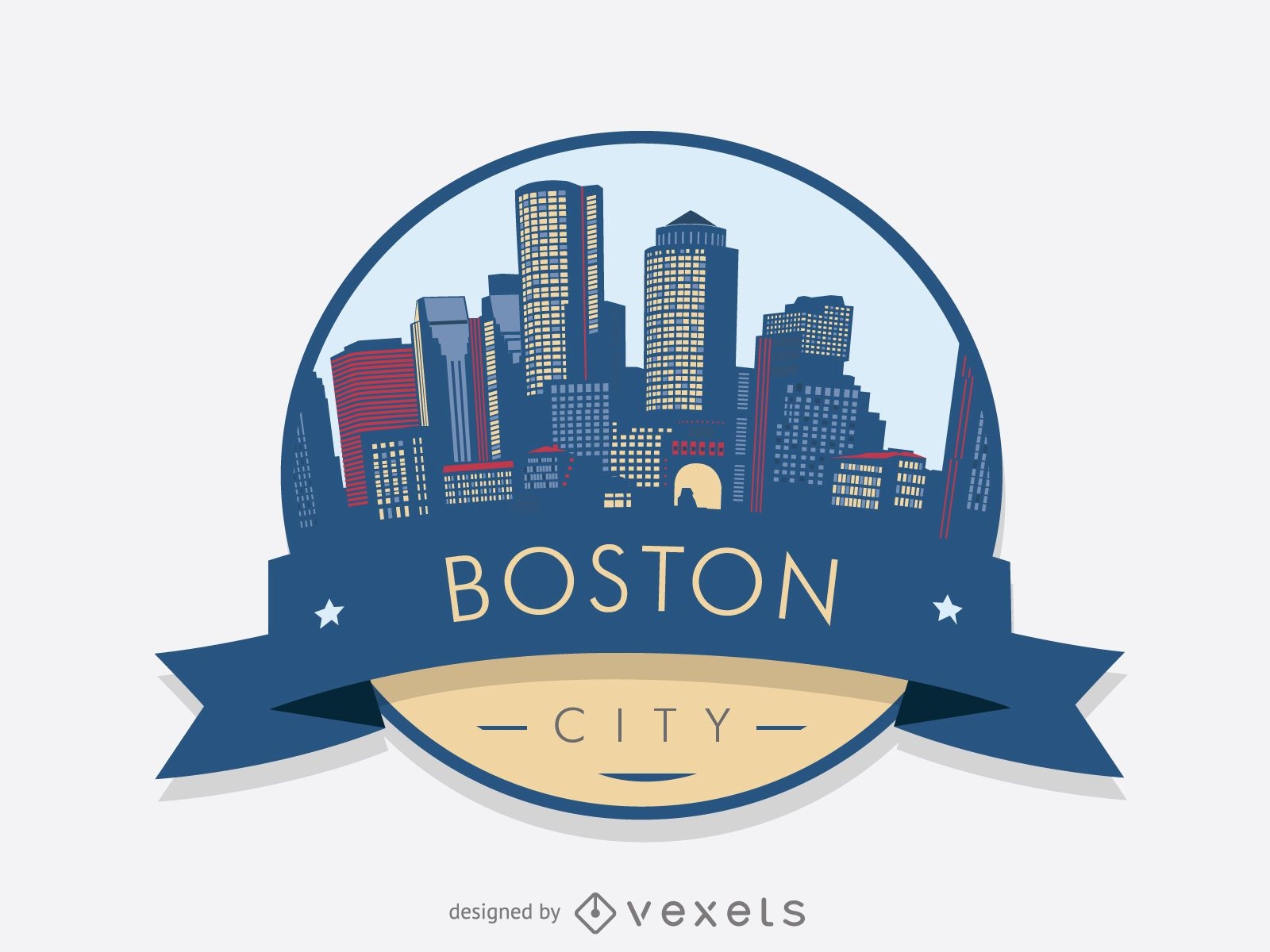 Boston Skyline Abzeichen
