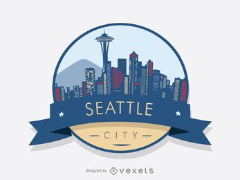 Seattle Skyline Abzeichen Design
