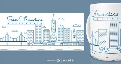 San Francisco mug design for merchandise