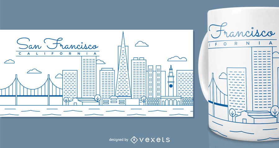 San Francisco mug design for merchandise San Francisco mug design for merchandise
