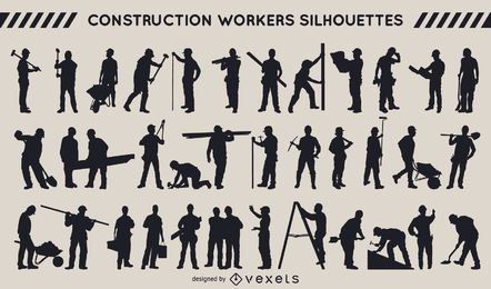 Bauarbeiter Silhouette Sammlung