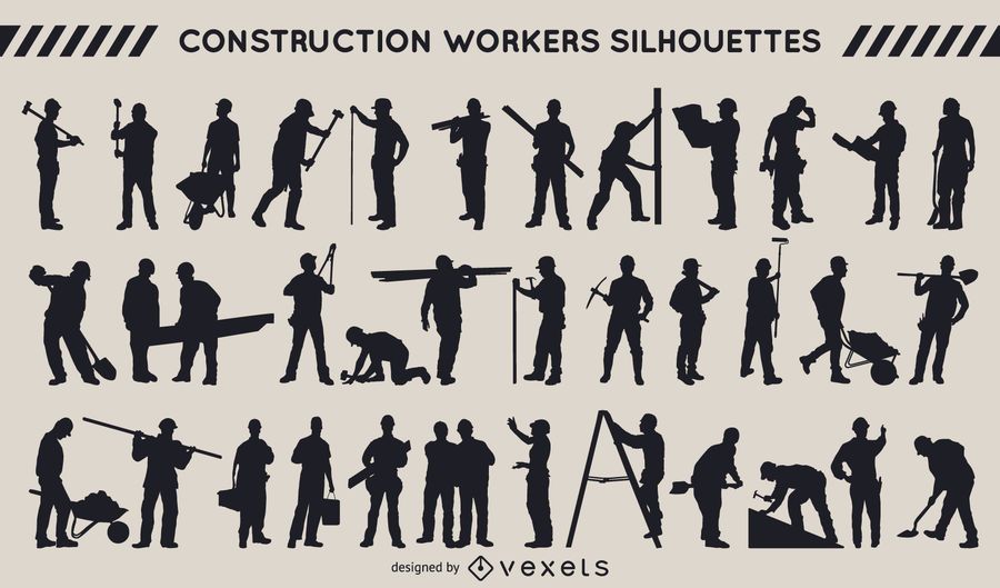 Bauarbeiter Silhouette Kollektion Bauarbeiter Silhouette Kollektion