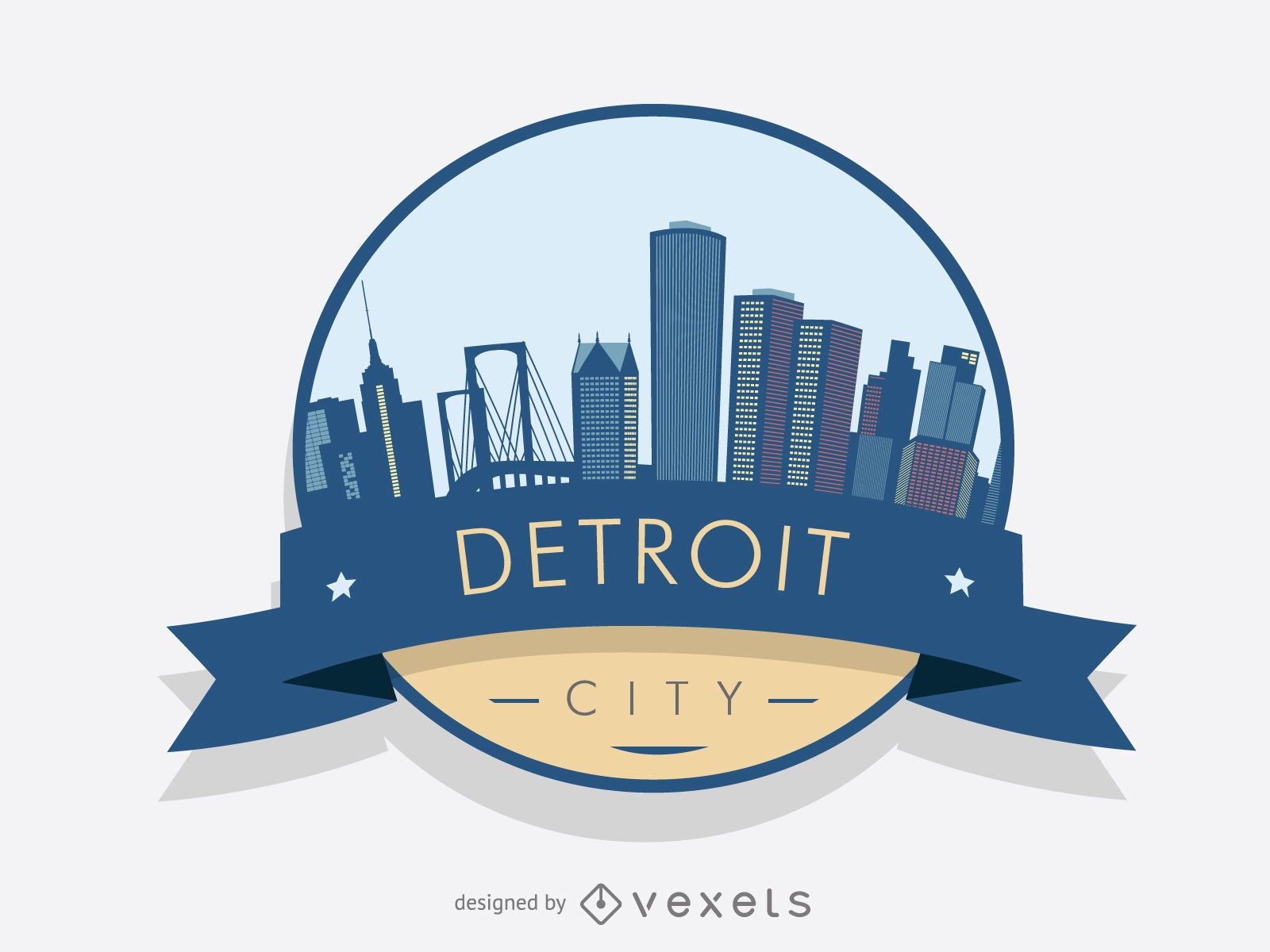 Detroit Abzeichen Skyline