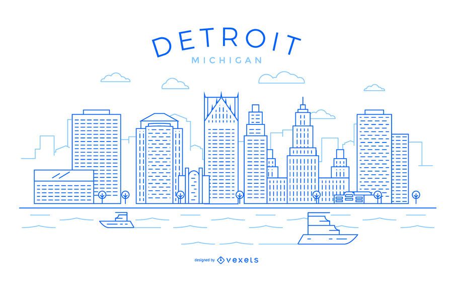 Detroit stroke skyline Detroit stroke skyline