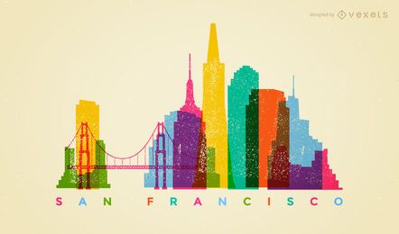 Colorful San Francisco skyline