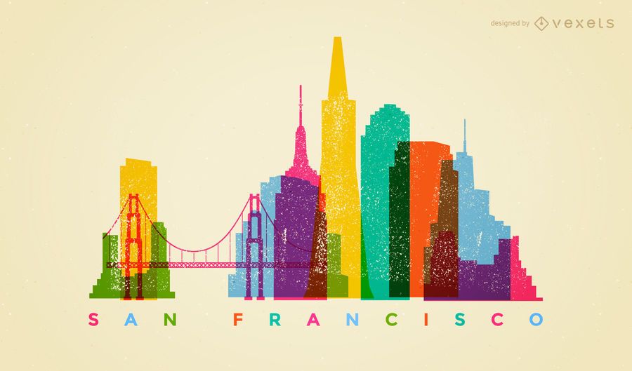 Colorful San Francisco skyline Colorful San Francisco skyline
