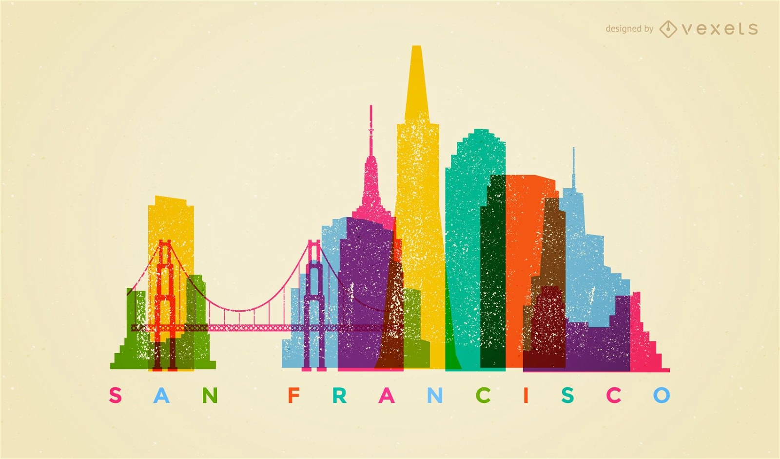 Colorido horizonte de San Francisco
