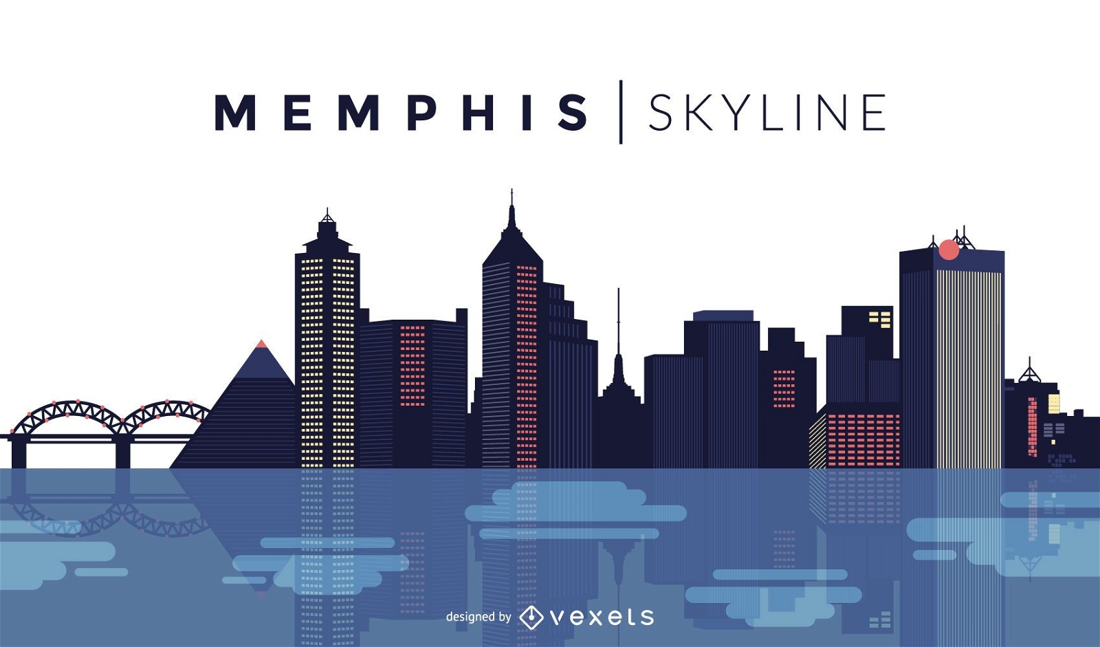 Memphis skyline design