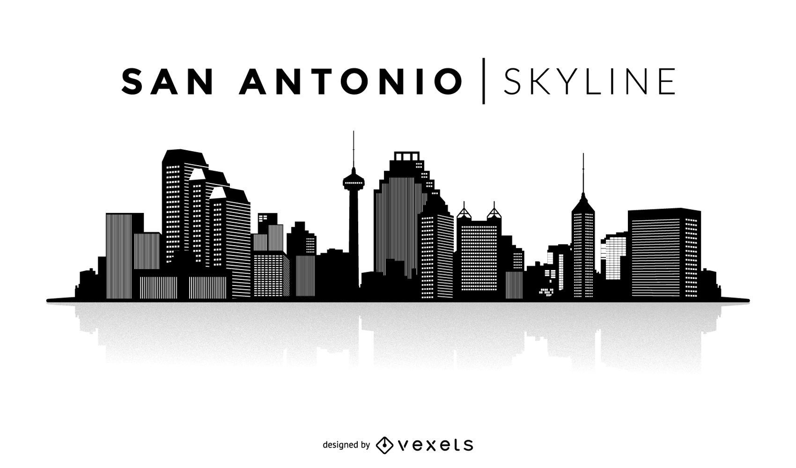 San Antonio Silhouette Skyline - Vector Download