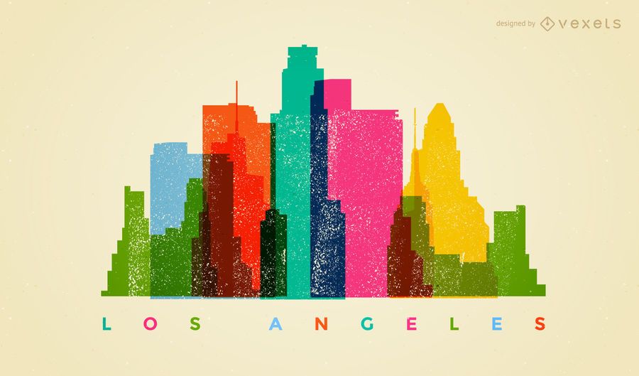 Los Angeles colorful skyline Los Angeles colorful skyline