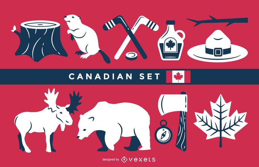 Canadian Illustration Set Vector Download