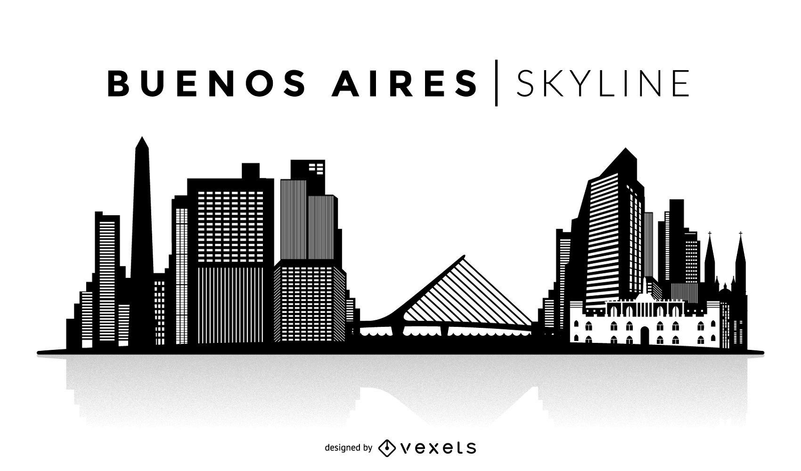 Buenos Aires silhouette skyline