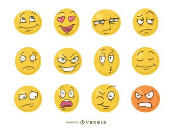 Funny cartoon faces emoji