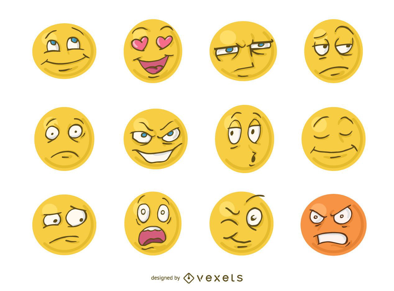 Funny cartoon faces emoji