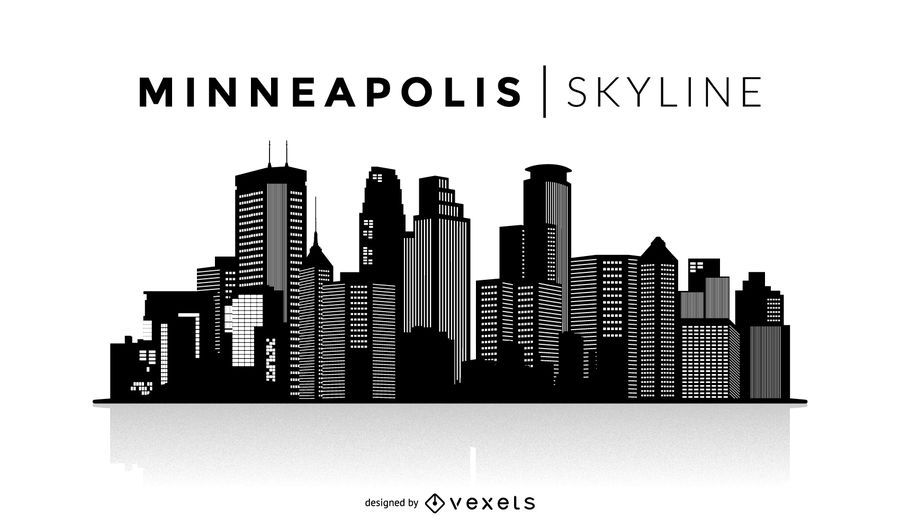 Skyline de silhueta de Minneapolis Skyline de silhueta de Minneapolis