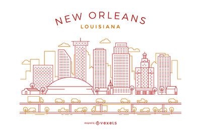 Linha do horizonte de Nova Orleans