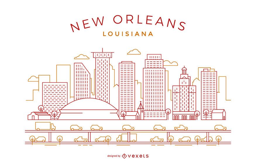 Horizonte de trazo de Nueva Orleans Horizonte de trazo de Nueva Orleans