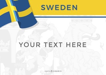Diseño y la bandera del país de Suecia