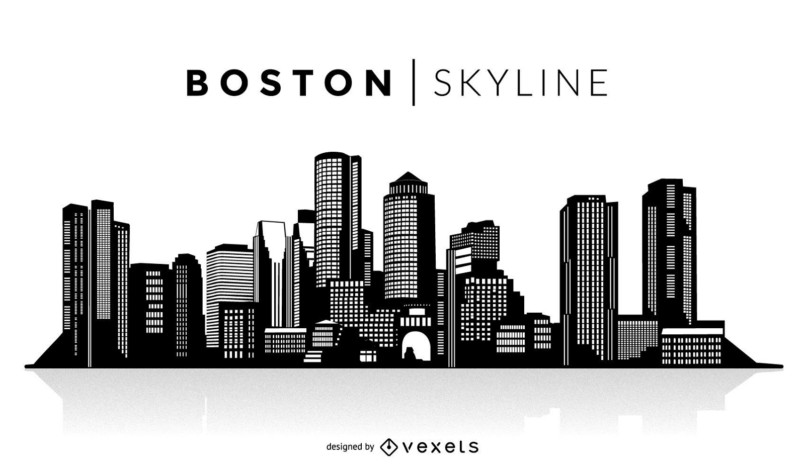 Boston silhouette skyline