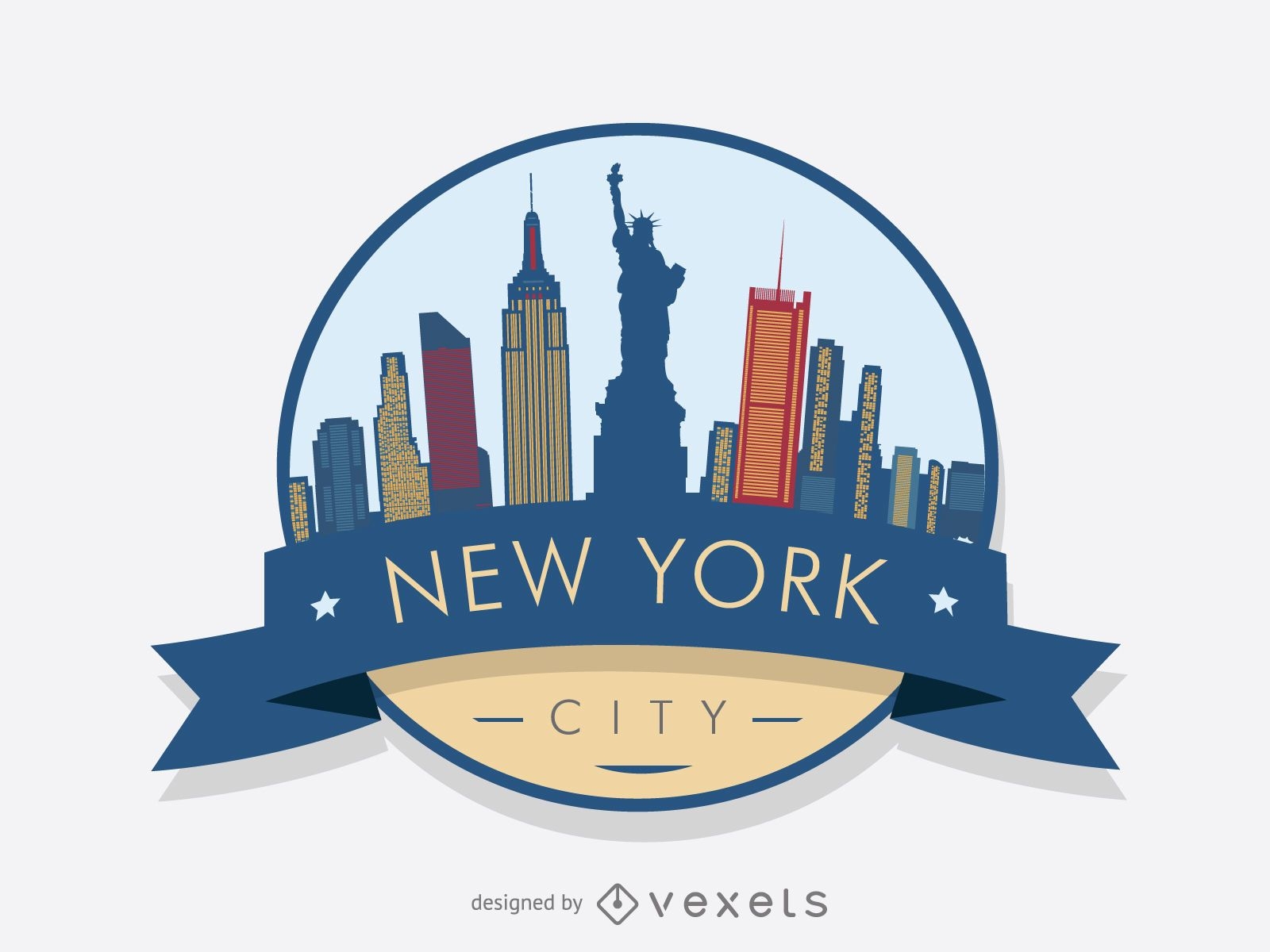 New York Skyline Badge 