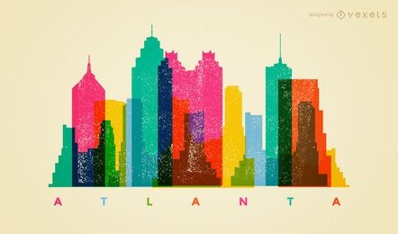Colorful Atlanta skyline