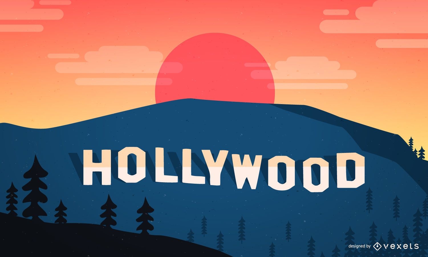 Hollywood-Landschaft mit dem klassischen Zeichen