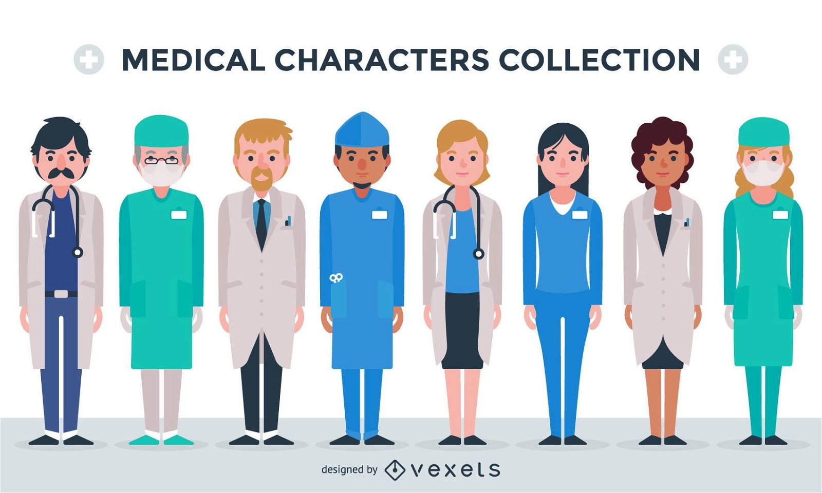 Coleção de personagens médicos