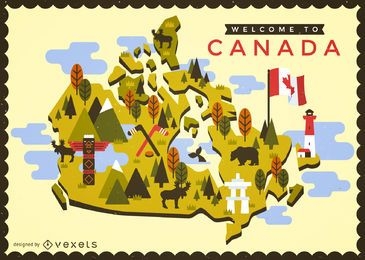 Canada map with typical elements