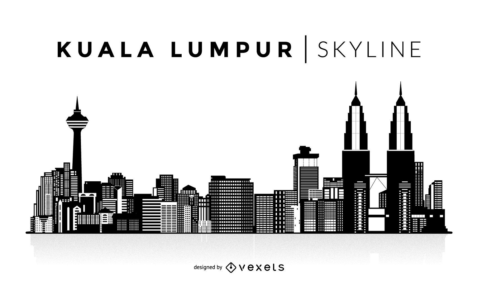 Kuala Lumpur silhouette skyline