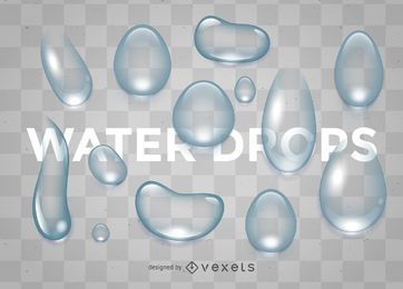Realistic water drops set Realistic water drops set