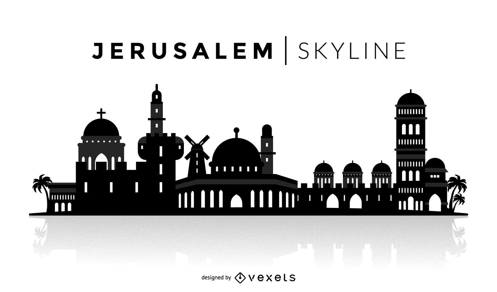 Jerusalem silhouette skyline