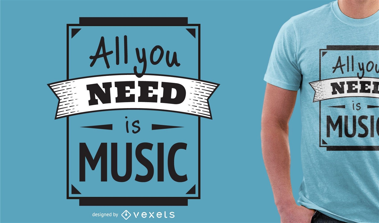 Alles, was Sie brauchen, ist Musik-T-Shirt-Design