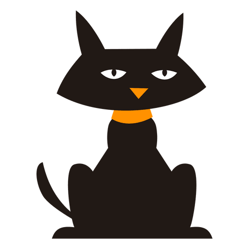 Black cartoon cat - Transparent PNG & SVG vector file