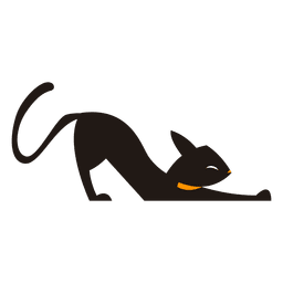 Silhueta de gato preto alongamento Desenho PNG