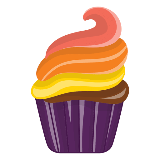 Dibujos animados de cupcake decorado delicioso Diseño PNG