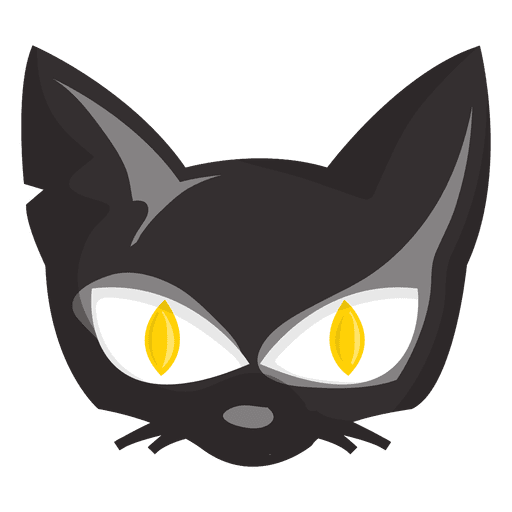 Cara de dibujos animados de gato de Halloween