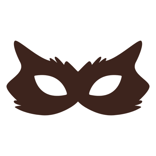 Silueta de máscara de gato de halloween Diseño PNG