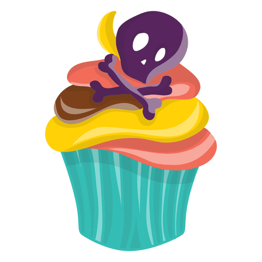 Halloween skull decorated cupcake Transparent PNG Halloween skull decorated cupcake Transparent PNG