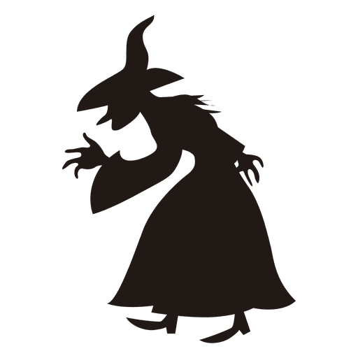 Silhueta de bruxa de Halloween Desenho PNG