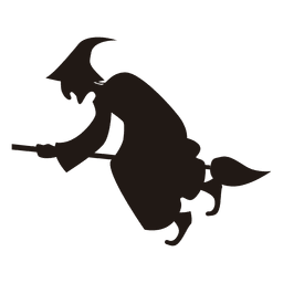 Halloween witch silhouette flying PNG Design