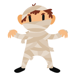Disfraz de momia de dibujos animados de halloween Diseño PNG