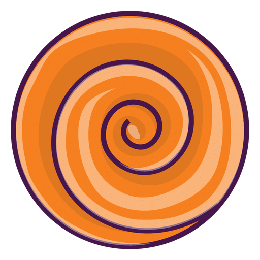 Orange cartoon swirl PNG Design