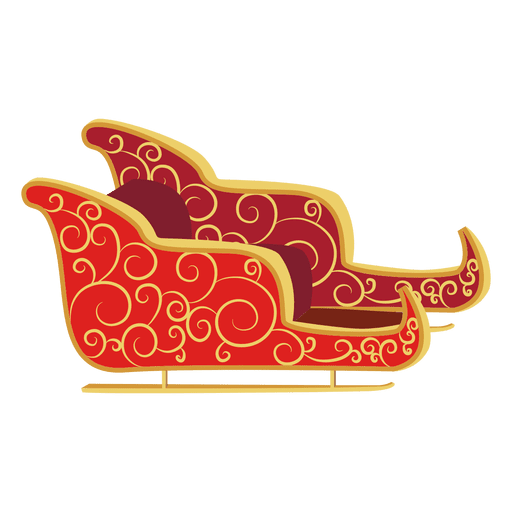 Santa sleigh curves sliding PNG Design