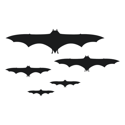 Satz schwarze Fledermaus-Silhouetten 1 PNG-Design