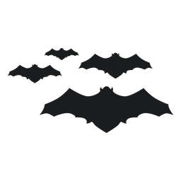 Set of black bat silhouettes 2 PNG Design