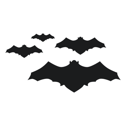 Conjunto de silhuetas de morcegos pretos 2 Desenho PNG