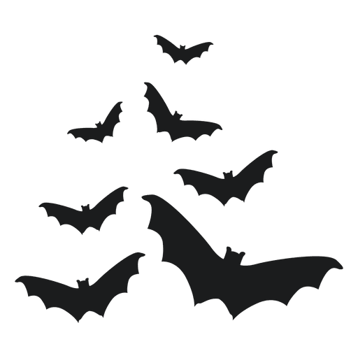 Set of black bat silhouettes 3