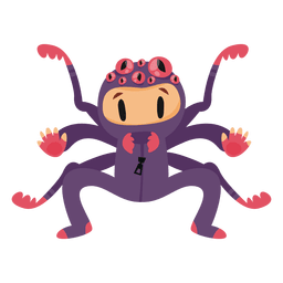 Spider halloween costume cartoon PNG Design