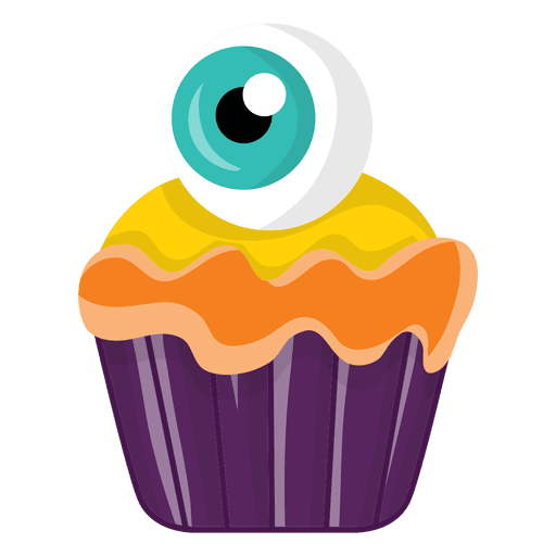 Spooky cupcake with eyec Transparent PNG Spooky cupcake with eyec Transparent PNG